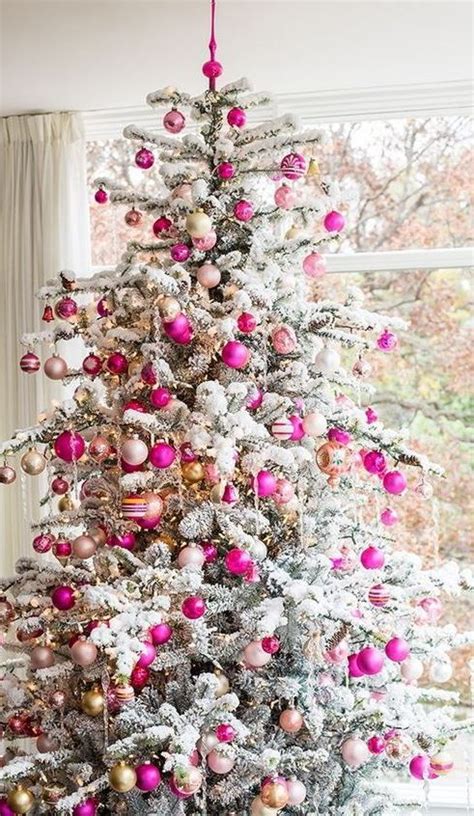 26 Best Flocked Christmas Tree Décor Ideas Pink Christmas Decorations