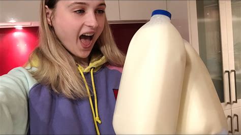 1 Gallon Milk Challenge Girls Vs Food Youtube