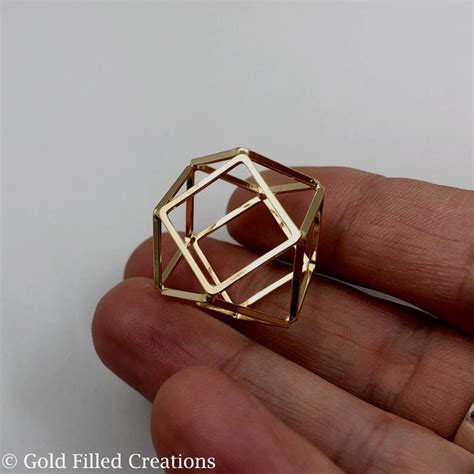 Gold Filled Hexagon Prism Charms 3d Object 1 5 20 50pcs 30 Discount