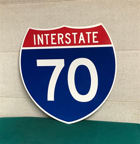 Original Interstate 70 Sign I 70 Highway Shield New Old Stock Real