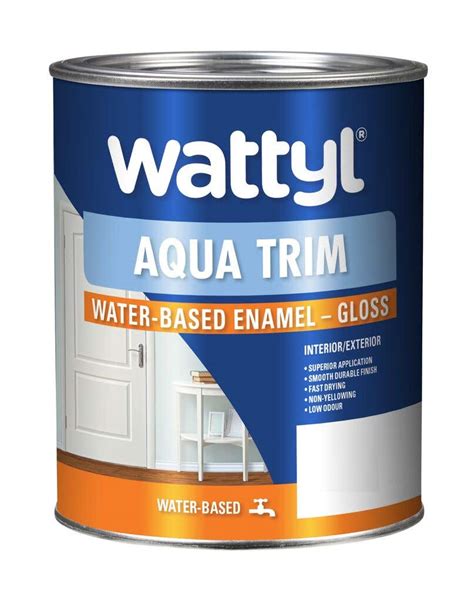 Wattyl Aqua Trim Water Based Enamel Gloss Strong Base 1l Home Hardware