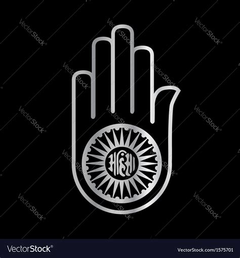 Religious Symbol Of Jainism Ahimsa Hand Vector Image