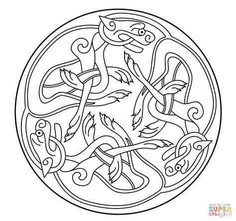 Ouroboros Celtic Tree Of Life Sketch Coloring Page