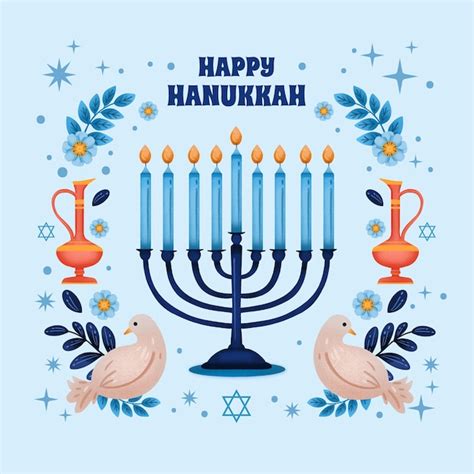 Premium Vector Watercolor Illustration For Jewish Hanukkah Celebration