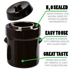 Sauerkrock Water Seal Fermentation Crock Jar Lid Weights Humble House