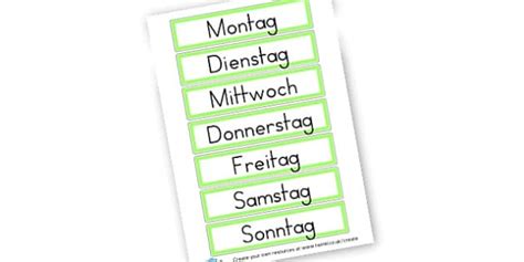 German Days Of The Week Cards Teacher Made Twinkl