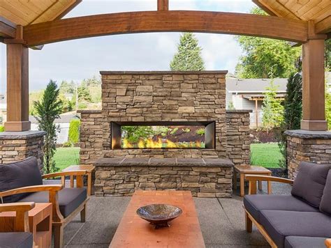Outdoor Gas Fireplace Natural Stone Propane Gas Outdoor Fireplace