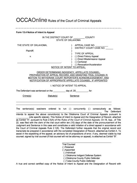 Form 13 4 Notice Of Intent To Appeal Fill Out And Sign Printable Pdf