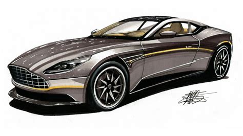 Realistic Car Drawing Aston Martin Db11 Time Lapse Youtube