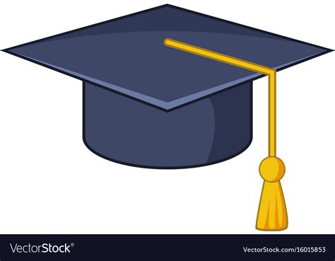 Graduation Hat Icon Cartoon Style Royalty Free Vector Image