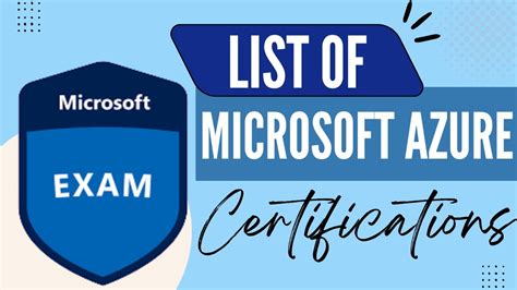 List Of Microsoft Azure Certifications Microsoft Exams Azure