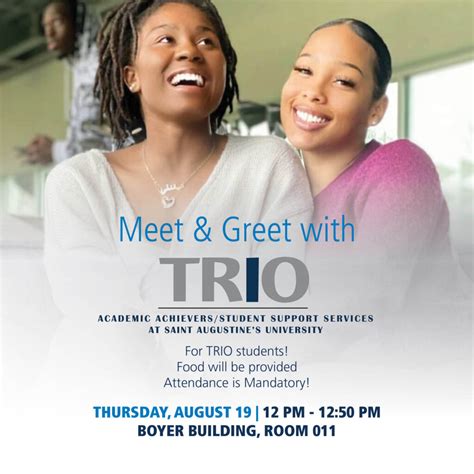 Trio Meet And Greet Flyer Saint Augustines University