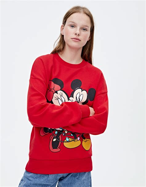 Pull And Bear Mickey And Minnie Mouse Sweatshirt