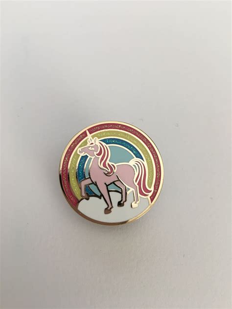 Rainbow Unicorn Enamel Pin Enamel Pins Rainbow Unicorn Hard Enamel Pin