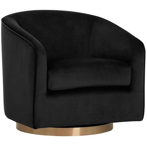 Hazel Chair Black High Fashion Home Swivel Accent Chair Leather