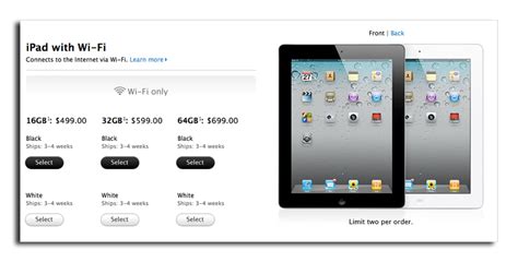 US iPad 2 orders from Apple's online store now ship in 3-4 ...