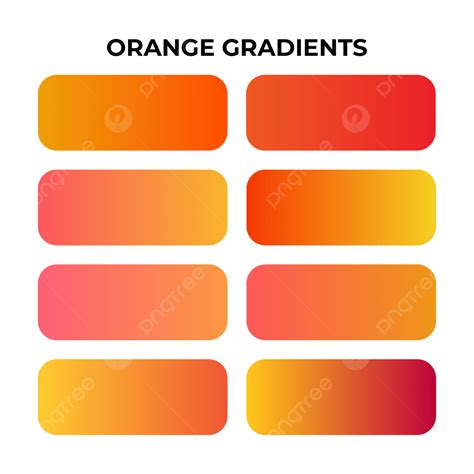 Set Of Orange Gradient Color Palette Vector Orange Gradient Background