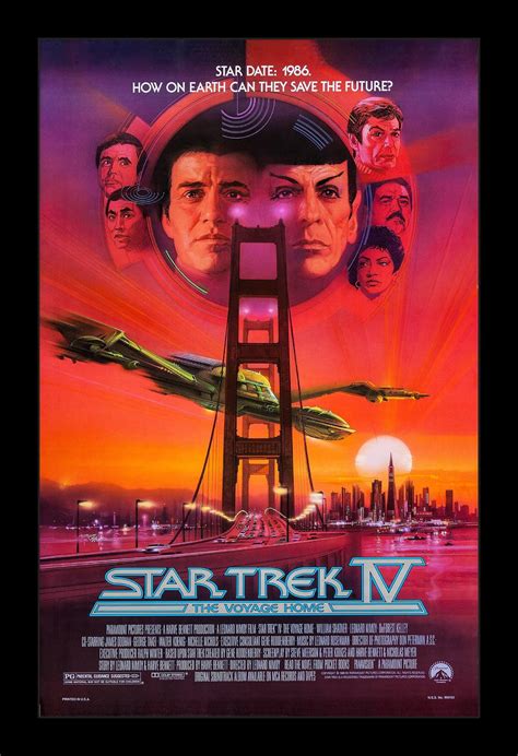 Star Trek Iv The Voyage Home 11x17 Framed Movie Poster