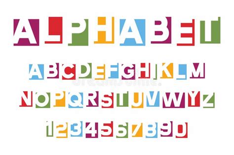 Alphabet Letters Cut Out From Paper Stock Vector Illustration Of