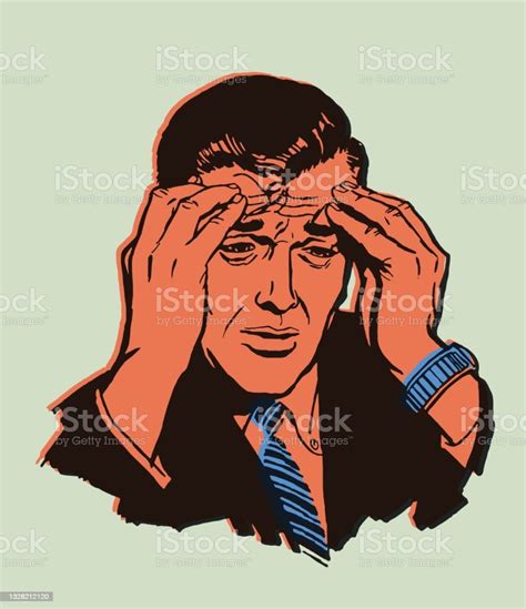 Stressed Man Stock Illustration Download Image Now Emotional Stress Hangover Anxiety Istock