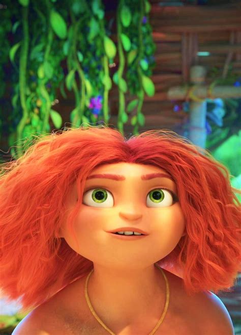 An Animated Character With Red Hair And Green Eyes