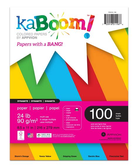 Kaboom Dynamite Primary Copy Paper 100 Sht Asst Pack