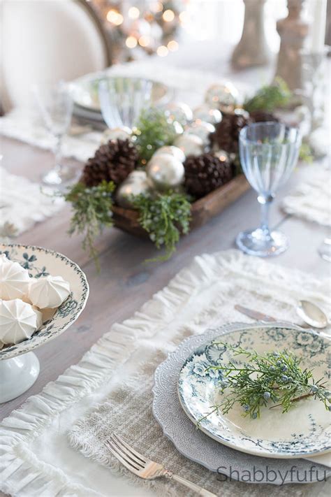 French Country Farmhouse Christmas Style In Blue