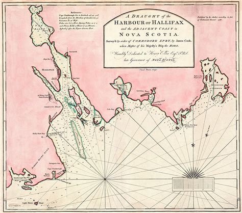 Historic Map Of Halifax Nova Scotia Harbour 1766 Photograph By Carol