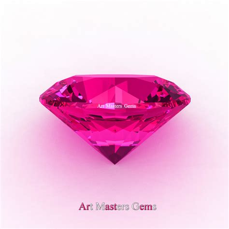Art Masters Gems Calibrated 40 Ct Round Pink Sapphire Created Gemstone