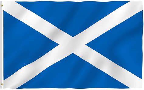 Der rand der schottland flagge ist doppelt umsäumt und an der mastseite in ein starkes besatzband. Scotland Flag Canvas Header and Double Stitched 90 X 150cm ...