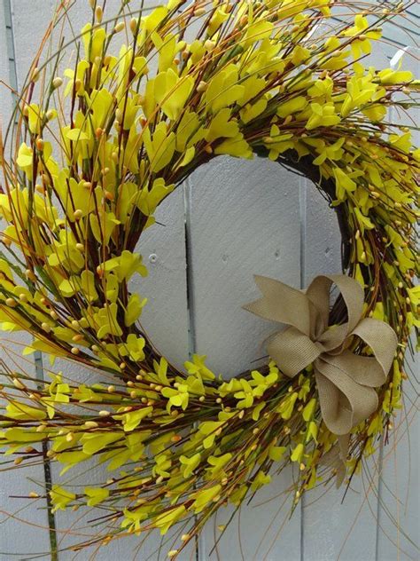 Forsythia Wreath Spring And Summer Wreath Wreath Yellow Wreath Faux