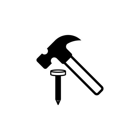 Hammer And Nail Icon Vector Illustration 22013885 Vector Art At Vecteezy