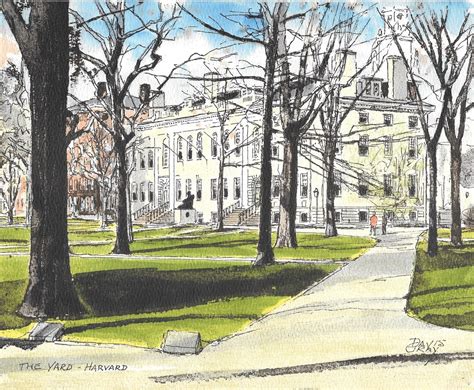 Harvard Yard Watercolor Painting Etsy
