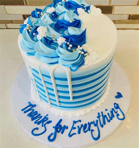 Blue And White Birthday Cake Rashmis Bakery