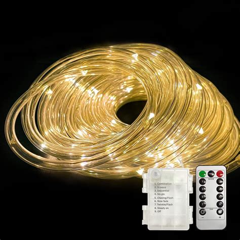 Athzabok Led Rope Lights Battery Operated 8 Modes Fairy String Lights