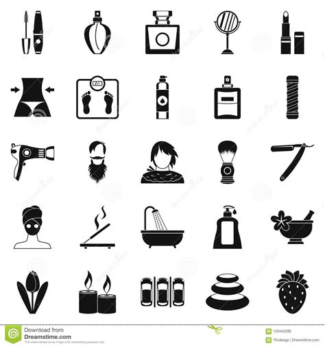 Cosmetology Icons Set Simple Style Stock Vector Illustration Of