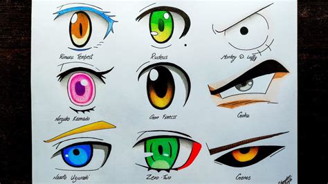 Drawing Different Types Of Anime Eyestimelapse Drawing Youtube