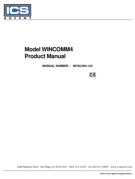 Ics Wincomm4 Product Manual Pdf Download Manualslib
