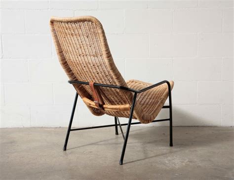 Dirk Van Sliedricht High Back Woven Rattan Lounge Chair At