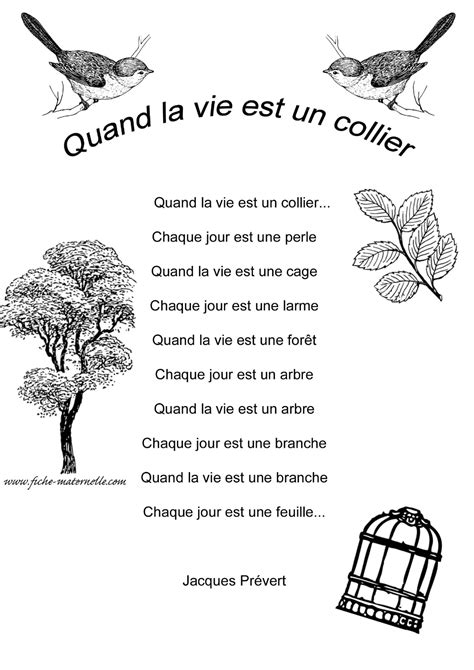 Poésie En Maternelle Prevert Poeme Poèmes Français Poeme Sur La Nature
