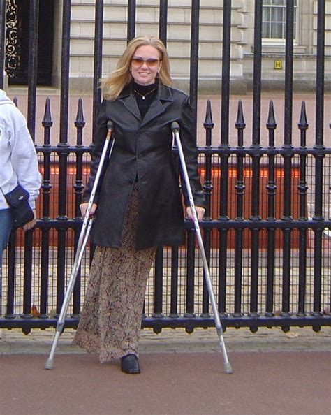 Amputee On Crutches