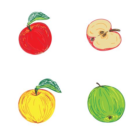 Apples In Sketch Style Vector Pre Designed Illustrator Graphics