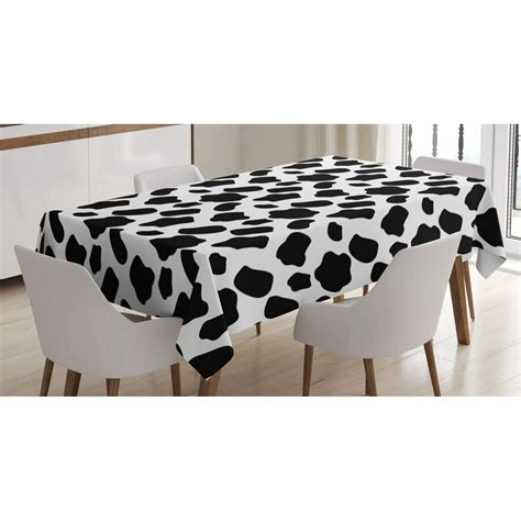 Cow Print Tablecloth Cattle Skin Pattern With Scattered Spots Animal