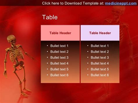 Human Skeleton Ppt Template For Powerpoint Presentation