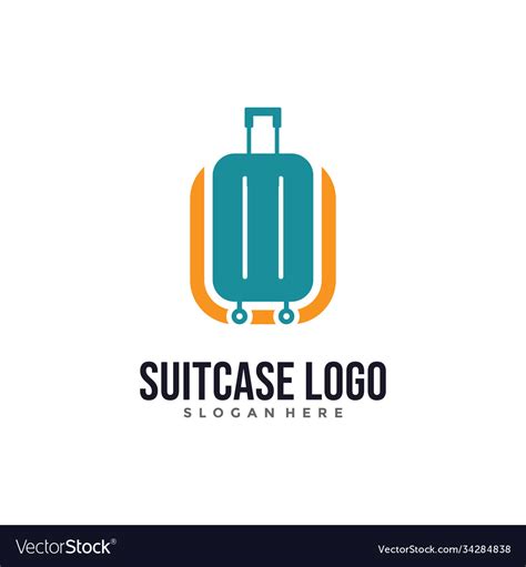 Abstract Business Suitcase Logo Template Luggage Vector Image