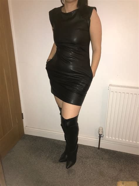 Mistress Emelle On Twitter Leather Dress And Thigh High Boots What’s Not To Worship