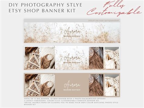 Etsy Branding Kit Etsy Shop Banner Set Canva Banner Etsy