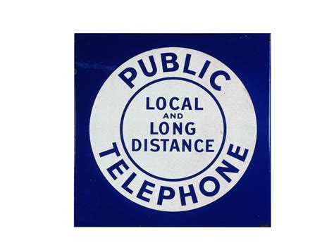 Public Telephone Two Sided Porcelain Flange Sign