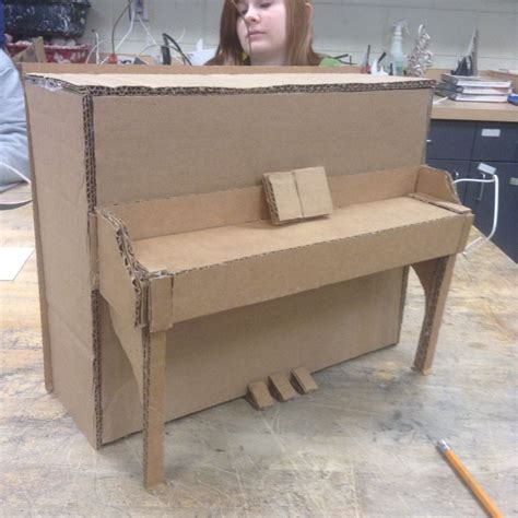 Cardboard Piano Cardboard Crafts Piano Crafts Diy Musical Instruments