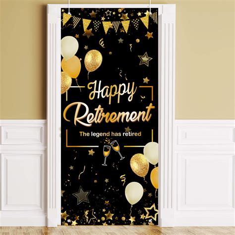 Buy Happy Retirement Door Cover Large Retirement Party Door Decorations